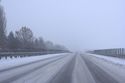 verschneite A11 bei Bernau, Fahrtrichtung Süd