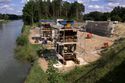 Vorbereitungen f&uuml;r das Einschwimmen der neuen Kaiserwegbr&uuml;cke
