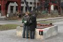 Vor dem Modell der Zeche Zollverein