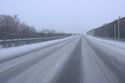verschneite A11 bei Bernau, Fahrtrichtung Süd