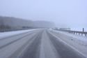 verschneite A11 bei Bernau, Fahrtrichtung Süd