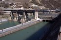 Wehranlage an der Rhone zwischen Susten und Lo&egrave;che/Leuk