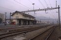 Bahnhof Monthey im Morgendunst