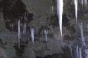 Eisgebilde an der Saane in Fribourg