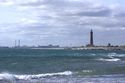 Blick auf den Leuchtturm Skagen Fyr und Skagen